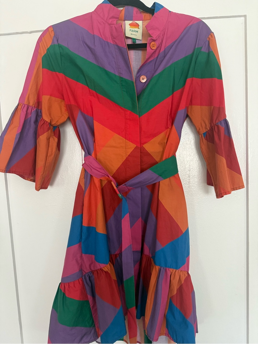 FARM Rio Bright Multicolor Chevron Mini Dress